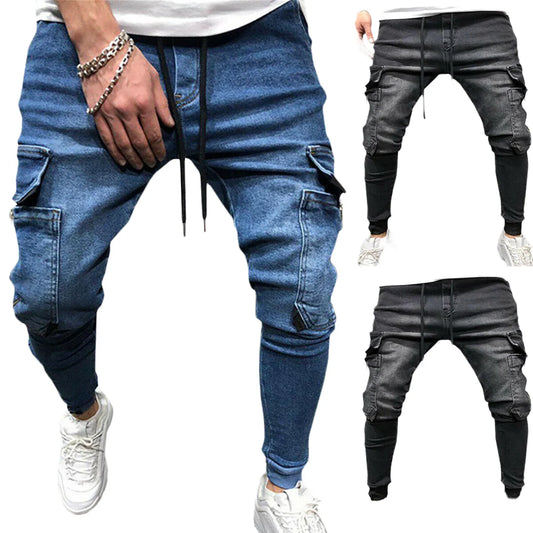 Wholesale New Fashion Casual Wear Stretch Washed  Slim Fit Jeans for Men Plus Size Skinny Comfort Jeans Clothing