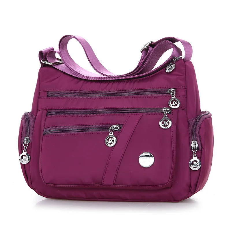 Bolso bandolera informal para mujer, estilo Oxford, impermeable, con cremallera, de gran capacidad, para viaje