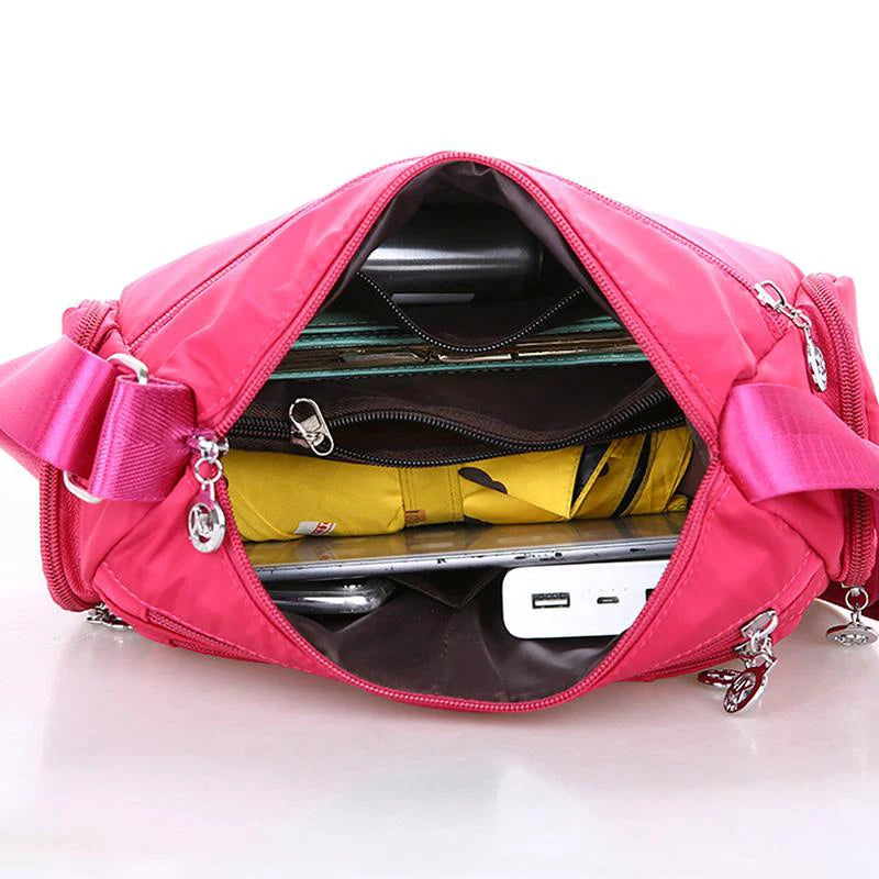 Bolso bandolera informal para mujer, estilo Oxford, impermeable, con cremallera, de gran capacidad, para viaje