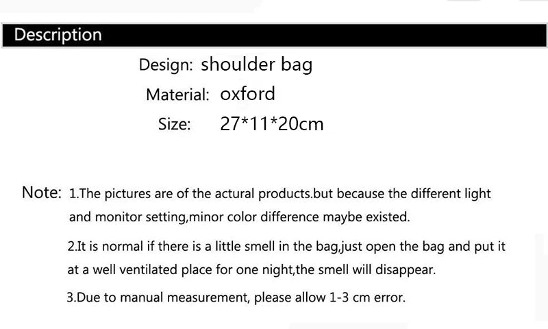 Bolso bandolera informal para mujer, estilo Oxford, impermeable, con cremallera, de gran capacidad, para viaje