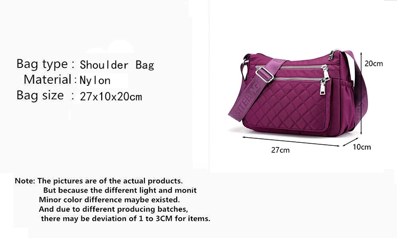 Bolso de hombro de nailon para mujer