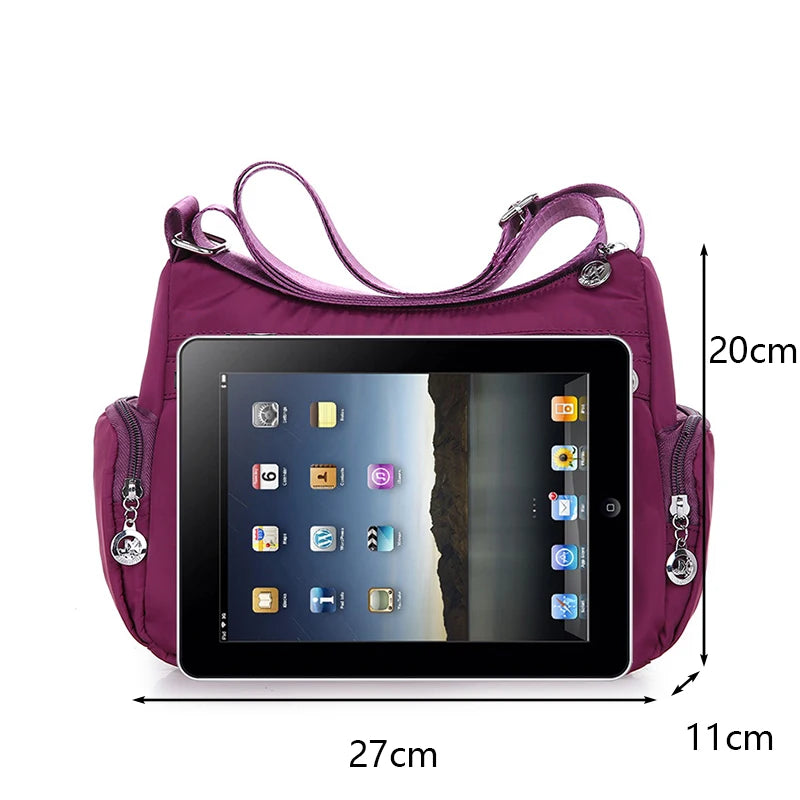 Bolso bandolera informal para mujer, estilo Oxford, impermeable, con cremallera, de gran capacidad, para viaje