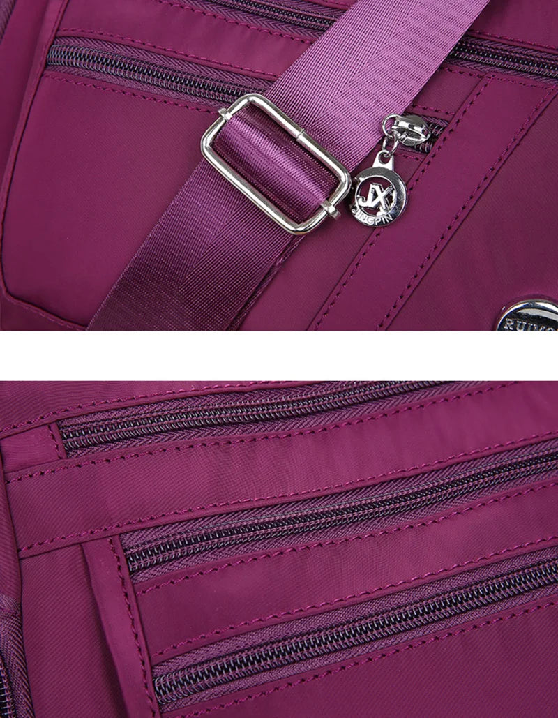 Bolso bandolera informal para mujer, estilo Oxford, impermeable, con cremallera, de gran capacidad, para viaje