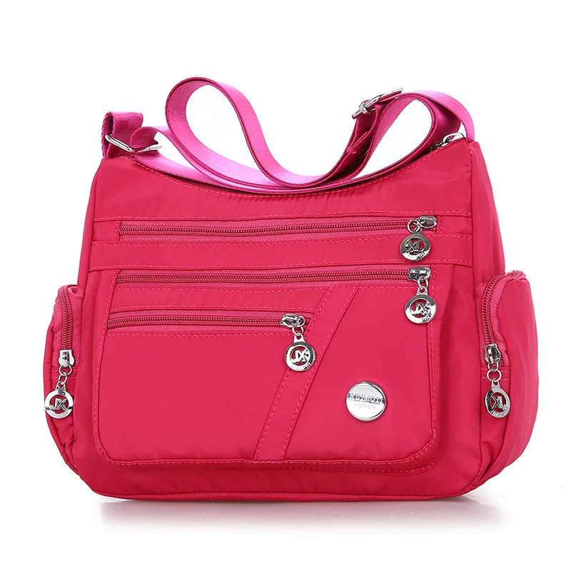Bolso bandolera informal para mujer, estilo Oxford, impermeable, con cremallera, de gran capacidad, para viaje