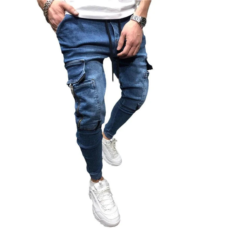 Wholesale New Fashion Casual Wear Stretch Washed  Slim Fit Jeans for Men Plus Size Skinny Comfort Jeans Clothing