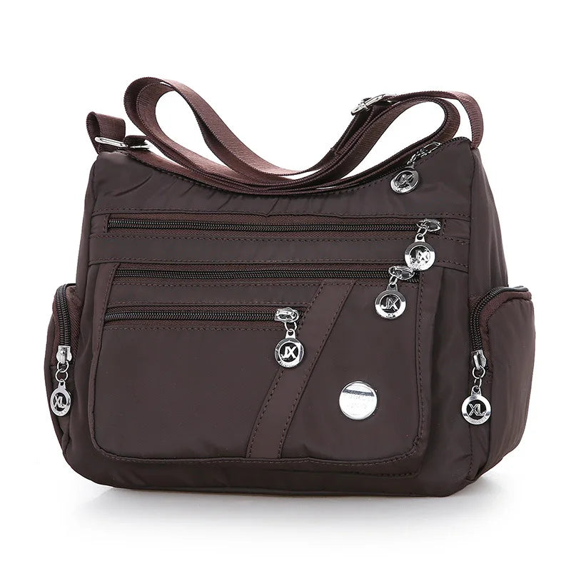 Bolso bandolera informal para mujer, estilo Oxford, impermeable, con cremallera, de gran capacidad, para viaje