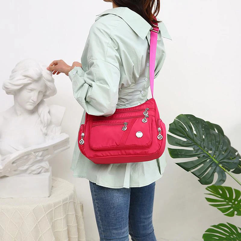 Bolso bandolera informal para mujer, estilo Oxford, impermeable, con cremallera, de gran capacidad, para viaje