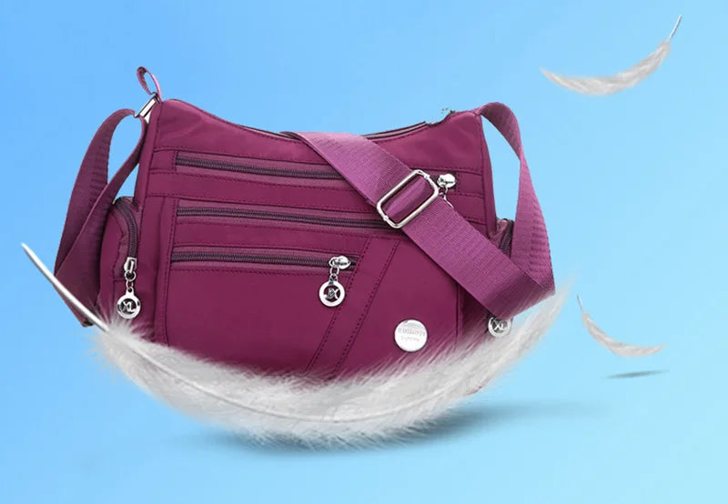 Bolso bandolera informal para mujer, estilo Oxford, impermeable, con cremallera, de gran capacidad, para viaje
