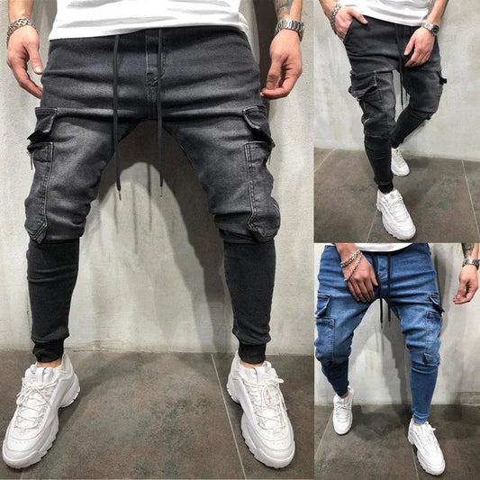 Wholesale New Fashion Casual Wear Stretch Washed  Slim Fit Jeans for Men Plus Size Skinny Comfort Jeans Clothing