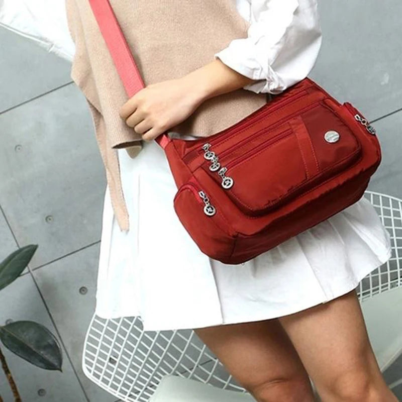 Bolso bandolera informal para mujer, estilo Oxford, impermeable, con cremallera, de gran capacidad, para viaje