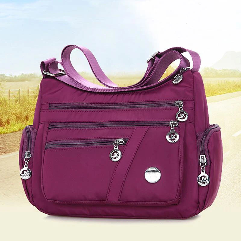 Bolso bandolera informal para mujer, estilo Oxford, impermeable, con cremallera, de gran capacidad, para viaje