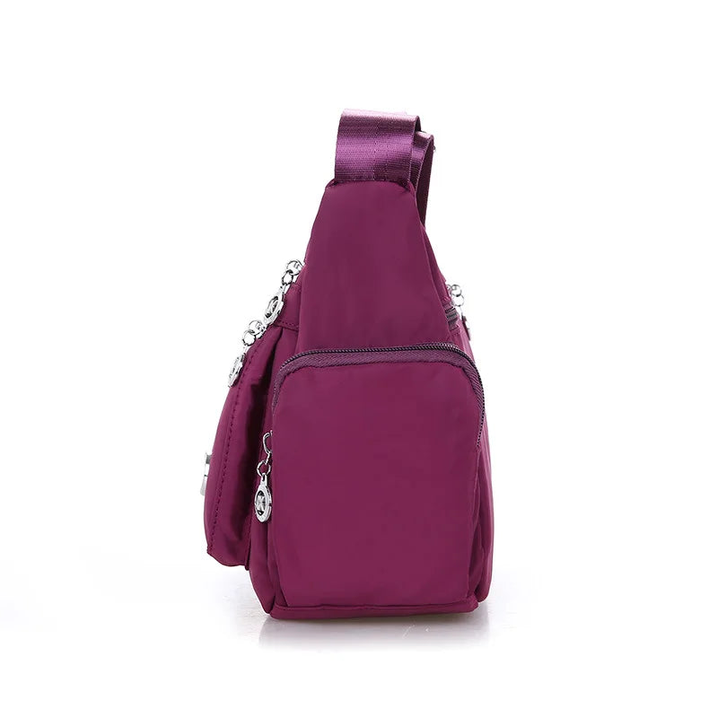 Bolso bandolera informal para mujer, estilo Oxford, impermeable, con cremallera, de gran capacidad, para viaje