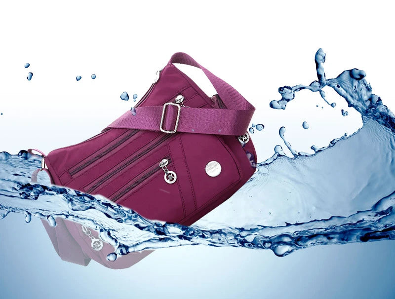Bolso bandolera informal para mujer, estilo Oxford, impermeable, con cremallera, de gran capacidad, para viaje