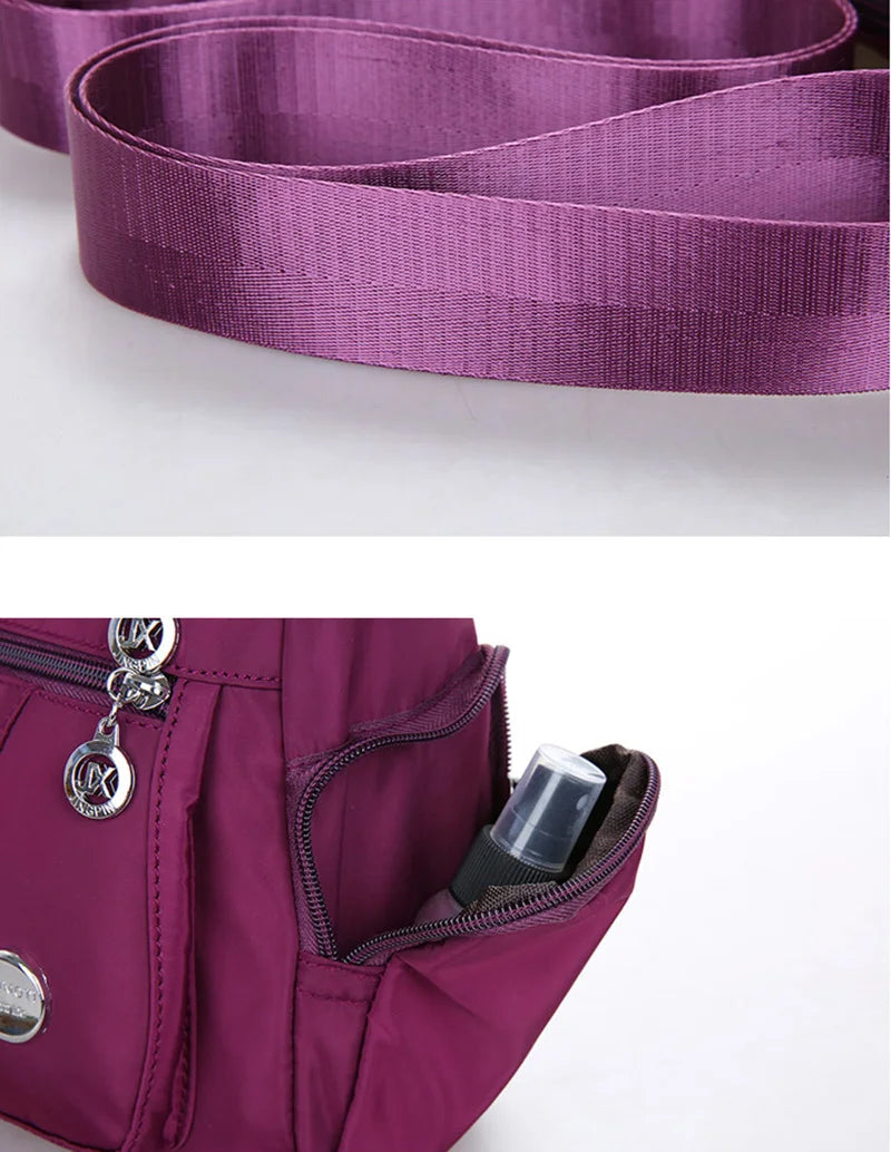 Bolso bandolera informal para mujer, estilo Oxford, impermeable, con cremallera, de gran capacidad, para viaje