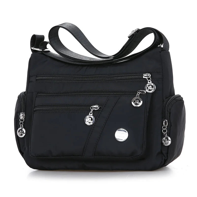 Bolso bandolera informal para mujer, estilo Oxford, impermeable, con cremallera, de gran capacidad, para viaje