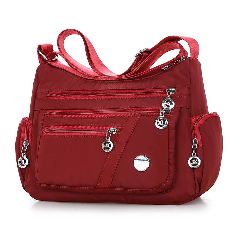 Bolso bandolera informal para mujer, estilo Oxford, impermeable, con cremallera, de gran capacidad, para viaje
