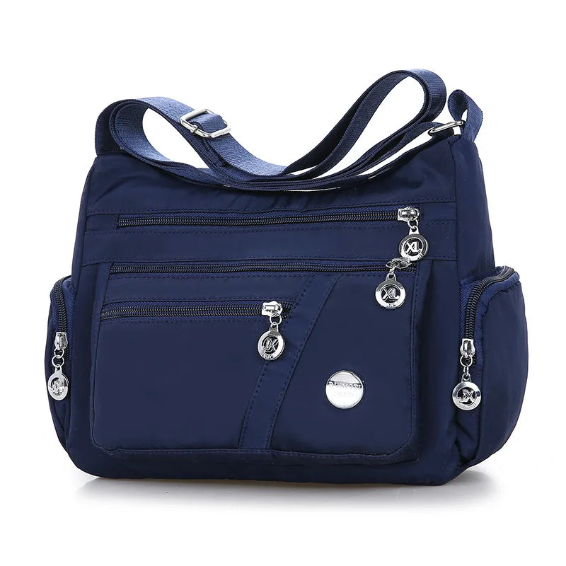 Bolso bandolera informal para mujer, estilo Oxford, impermeable, con cremallera, de gran capacidad, para viaje