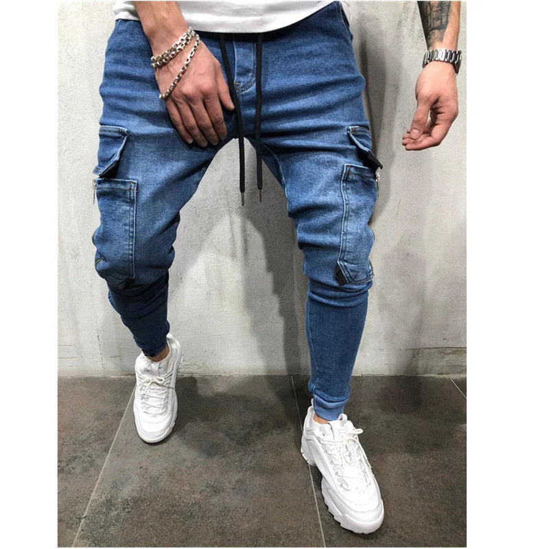 Wholesale New Fashion Casual Wear Stretch Washed  Slim Fit Jeans for Men Plus Size Skinny Comfort Jeans Clothing