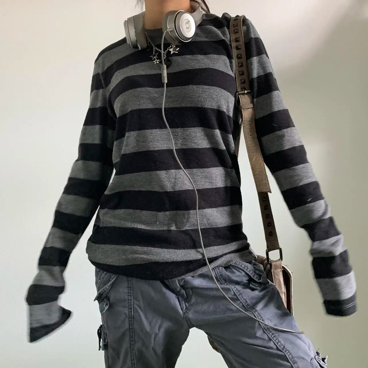 Camisa básica de punto grunge de hada para mujer