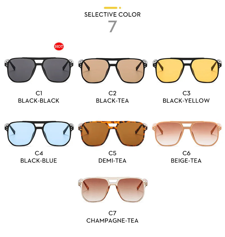 Gafas de sol cuadradas vintage para mujer y hombre
