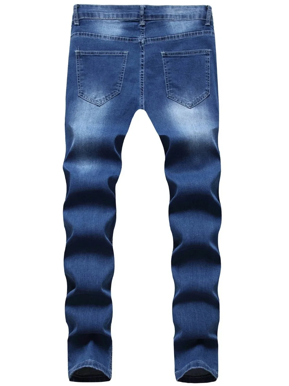 Men Jeans Denim Wash Vintage Basics Loose Fit Straight Pants Mid Waist Solid Trouser Casual Ankle Length Pockets Zipper Fly 2025