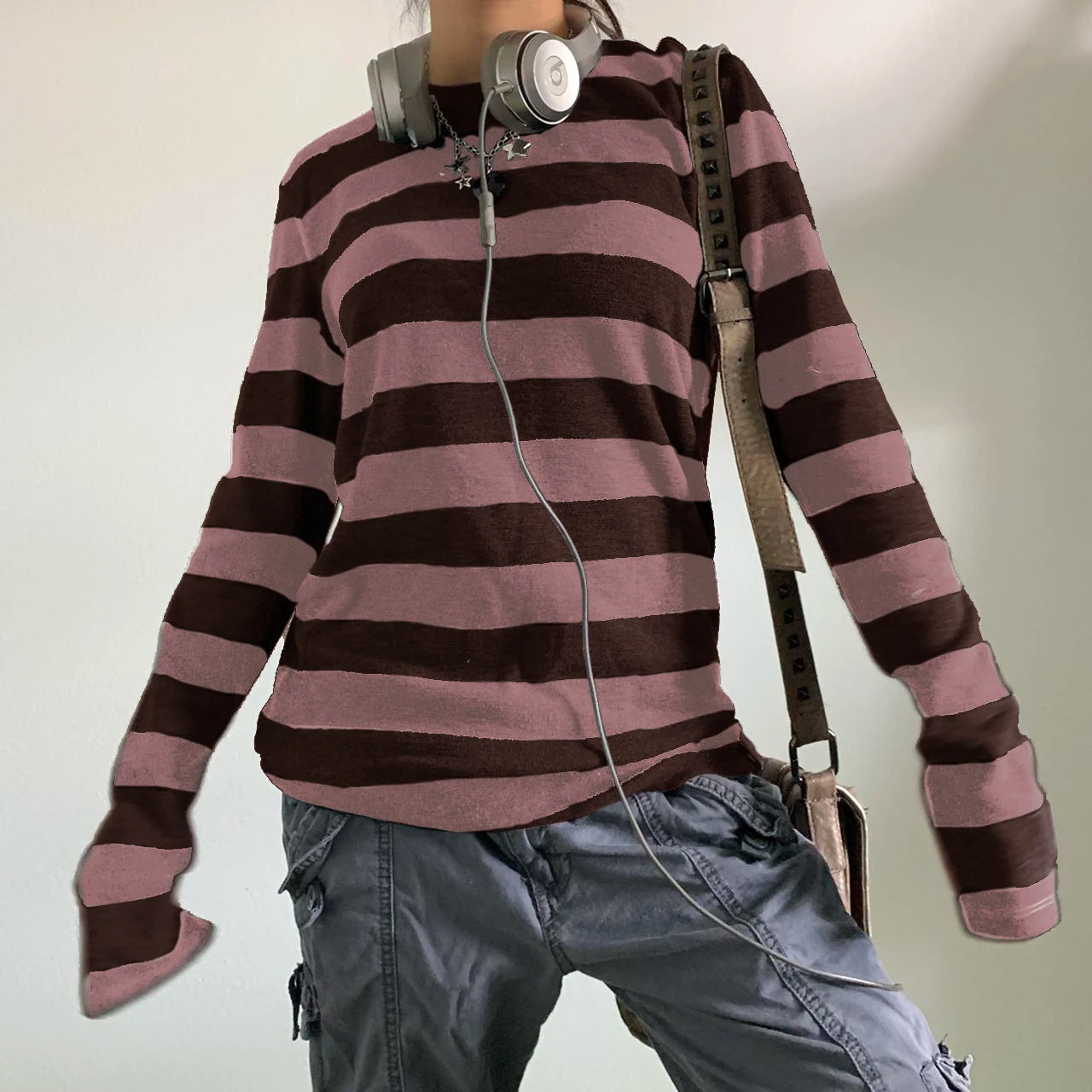 Camisa básica de punto grunge de hada para mujer