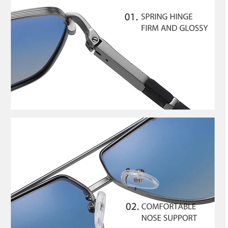 Gafas de sol polarizadas cuadradas para hombre