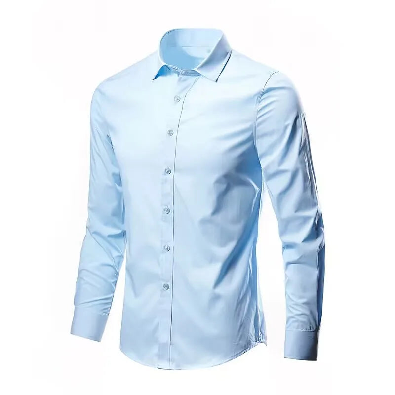 Camisa elástica de manga larga para hombre