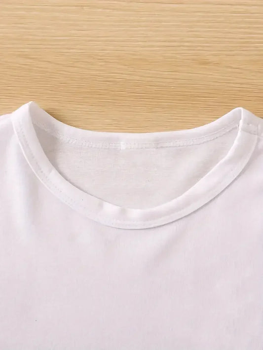 Camiseta blanca con estampado de gato divertido para mujer