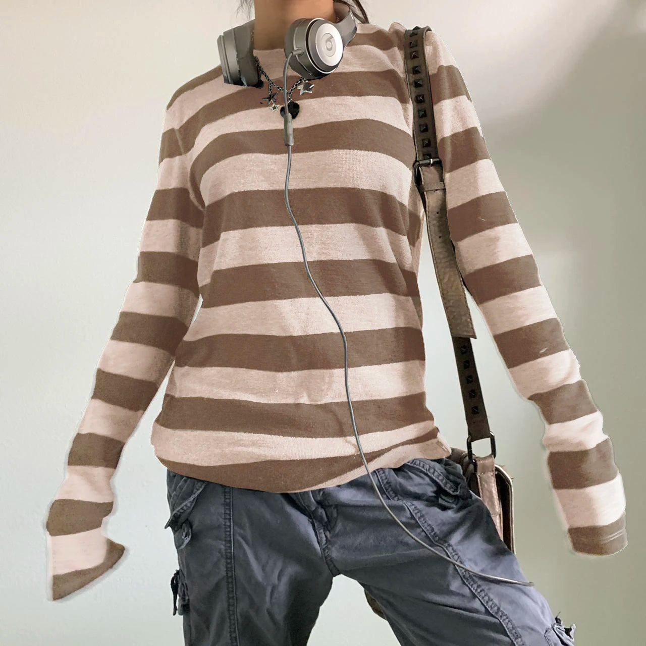 Camisa básica de punto grunge de hada para mujer