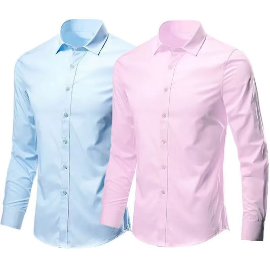 Camisa elástica de manga larga para hombre