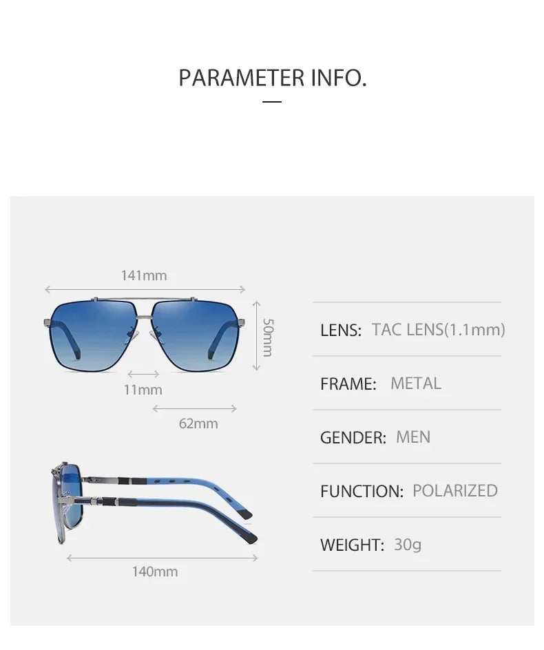 Gafas de ciclismo cuadradas polarizadas para hombre