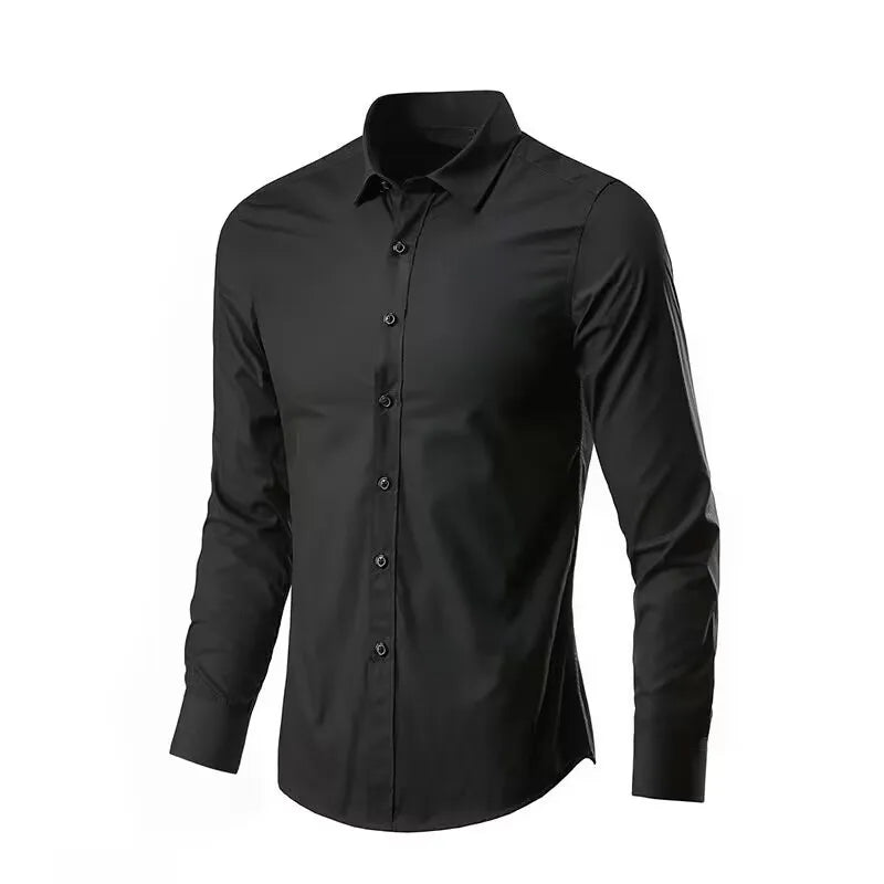 Camisa elástica de manga larga para hombre