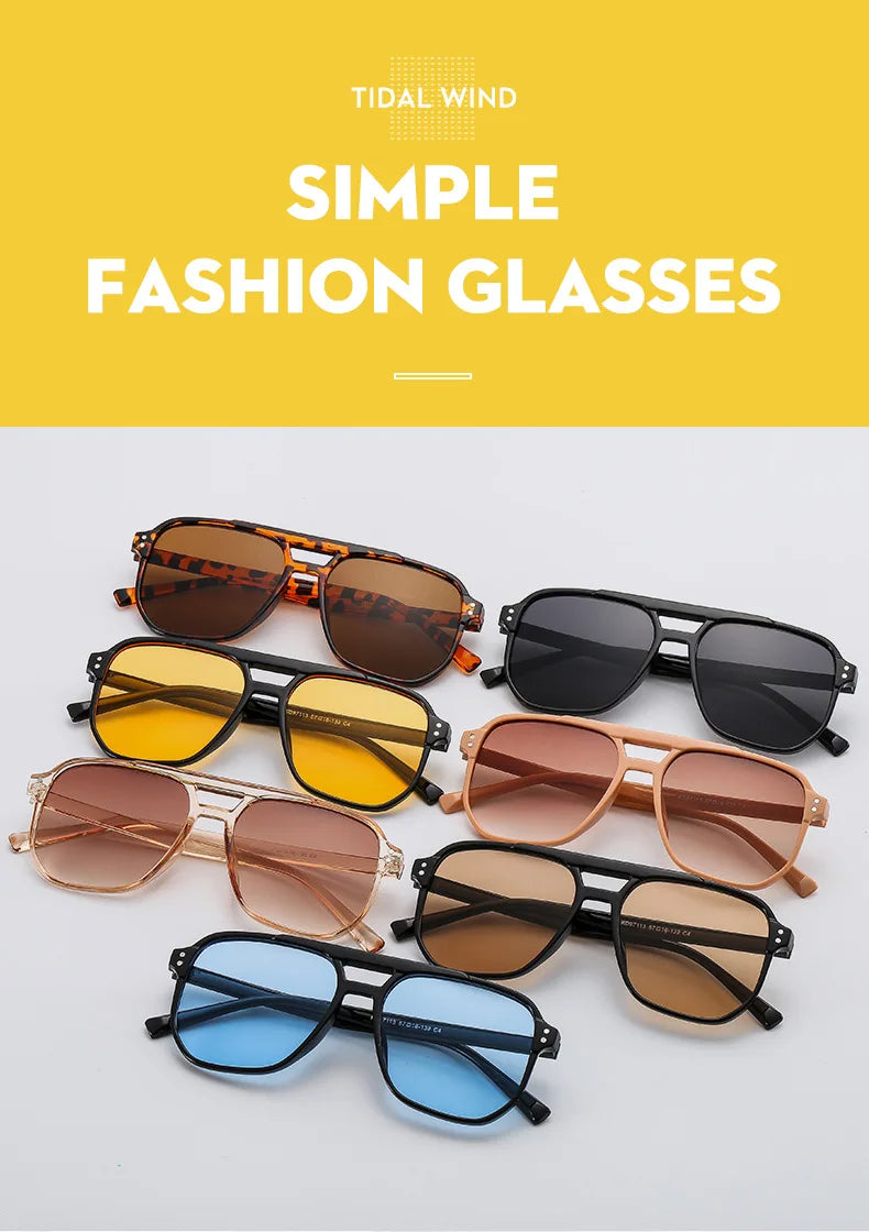 Gafas de sol cuadradas vintage para mujer y hombre