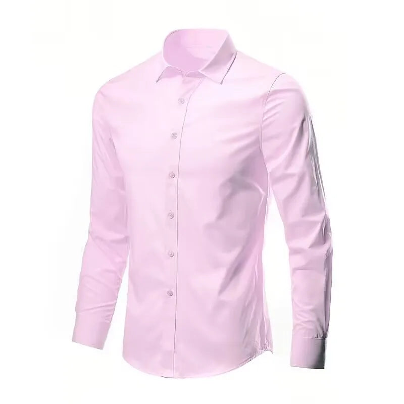Camisa elástica de manga larga para hombre