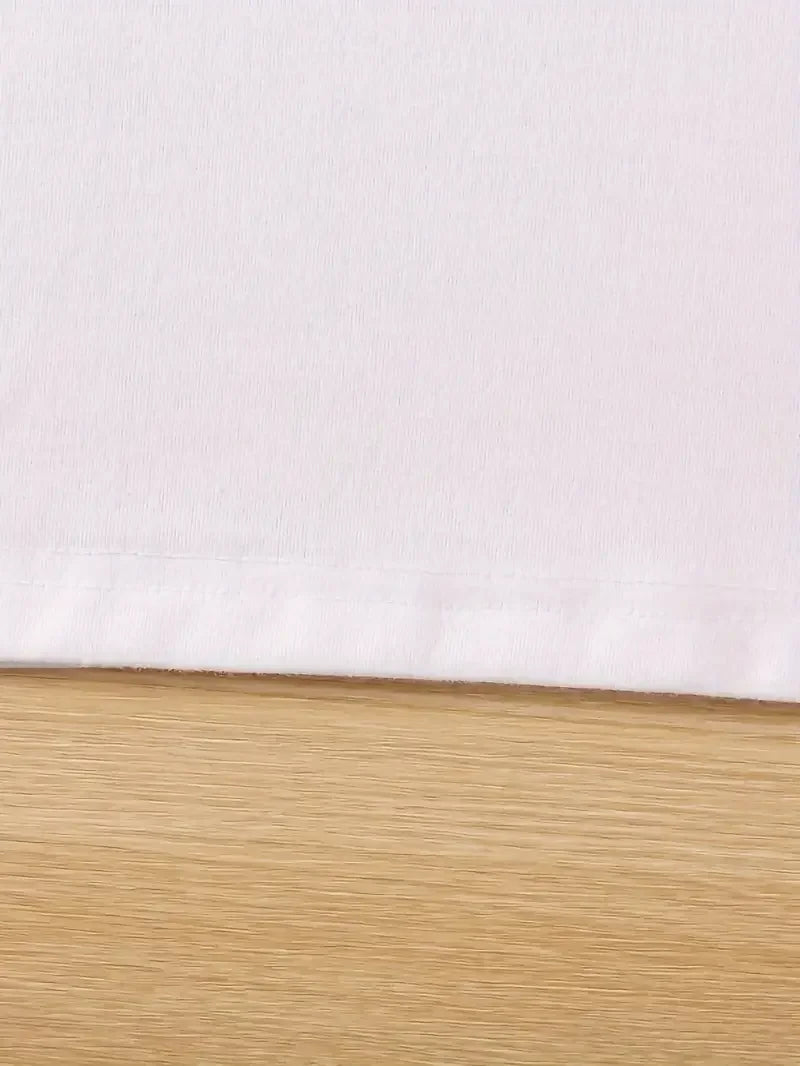 Camiseta blanca con estampado de gato divertido para mujer